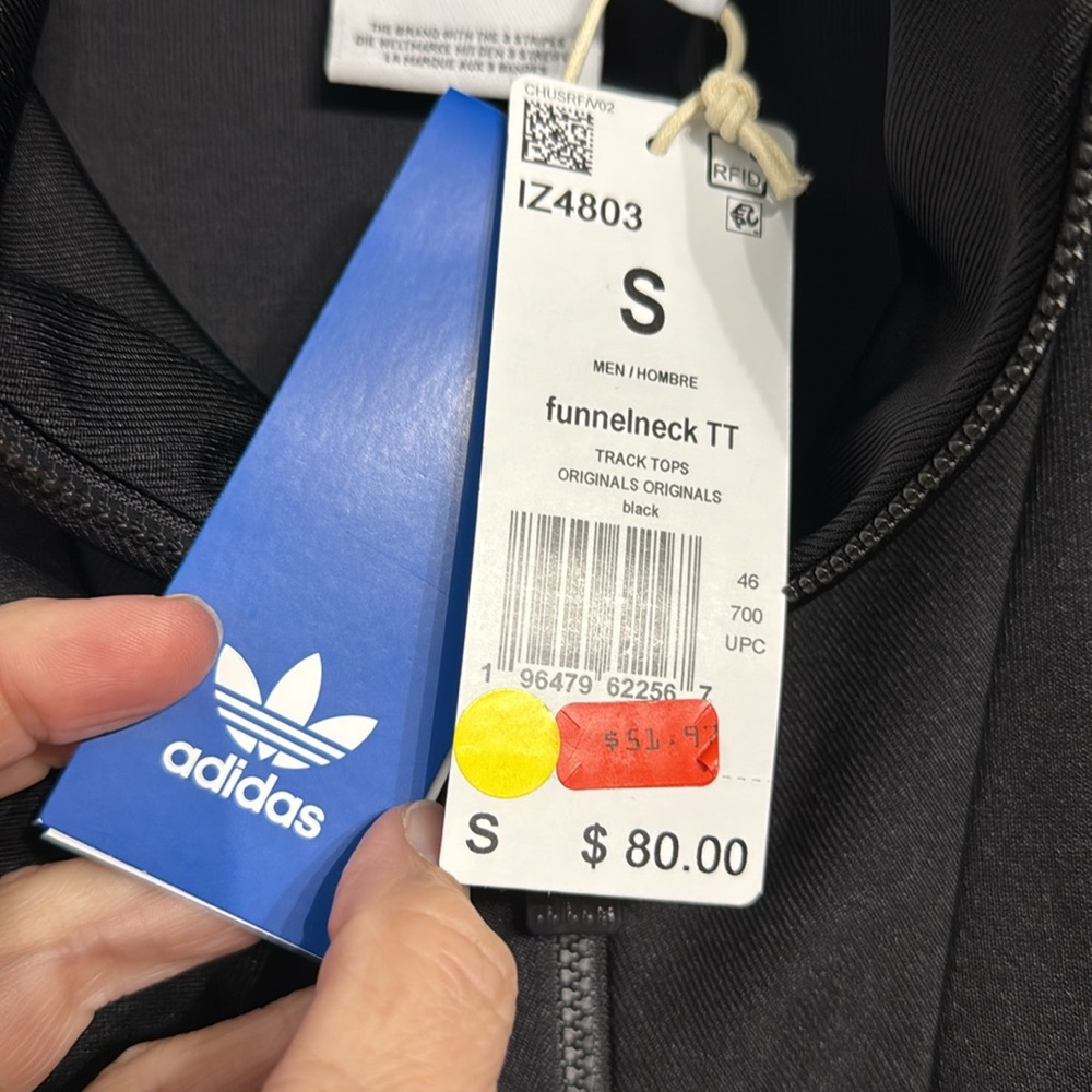Adidas Originals NWT Black Funnel Neck Track Top Pullover Jacket, Men Size Small - Picture 3 of 6
